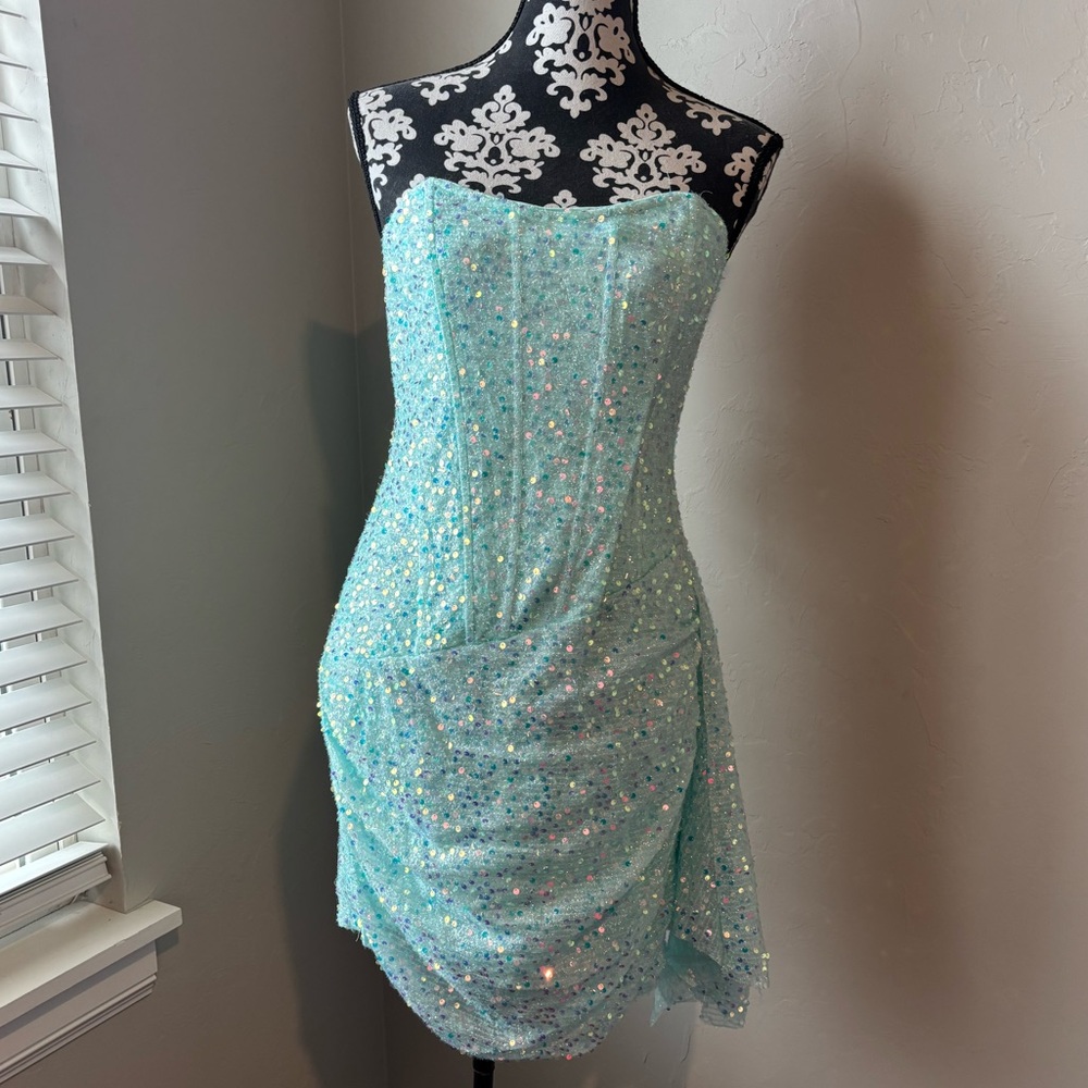 Sister Party Aquamarine Sequin Dress (w/tags!)